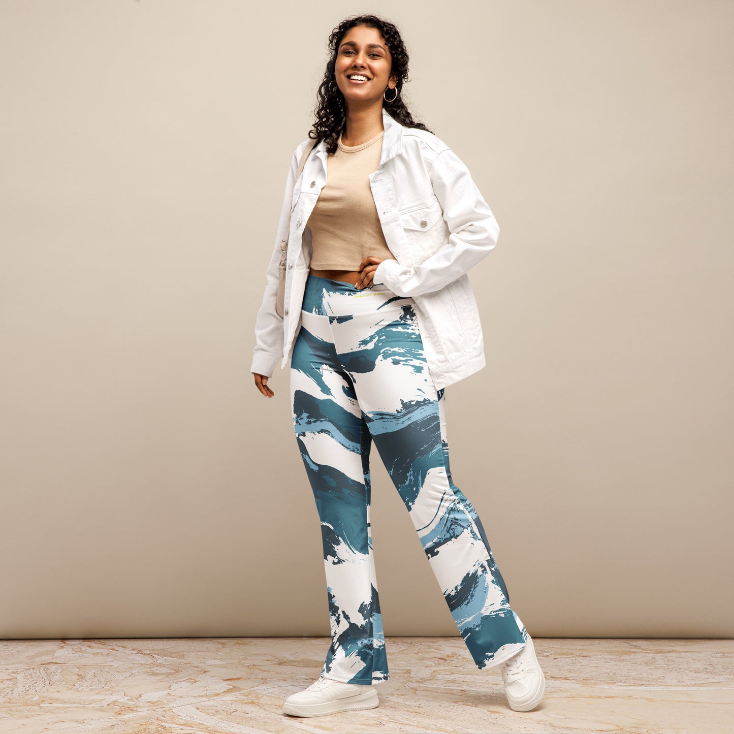 Blue Wave - Flare leggings ~ Sharon Dawn Collection (Sale Price: $80.99 CAD)