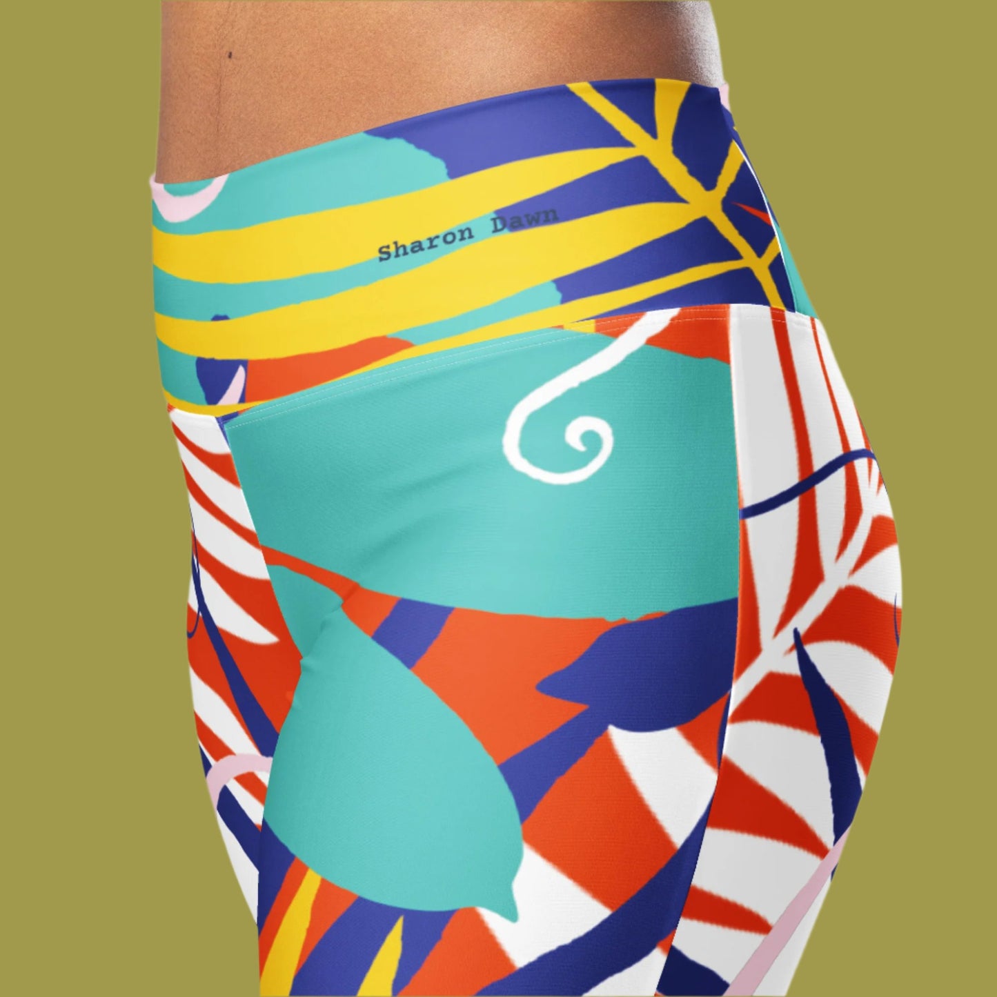 Tropical Sunrise - Flare leggings (Sale Price $80.99 CAD)
