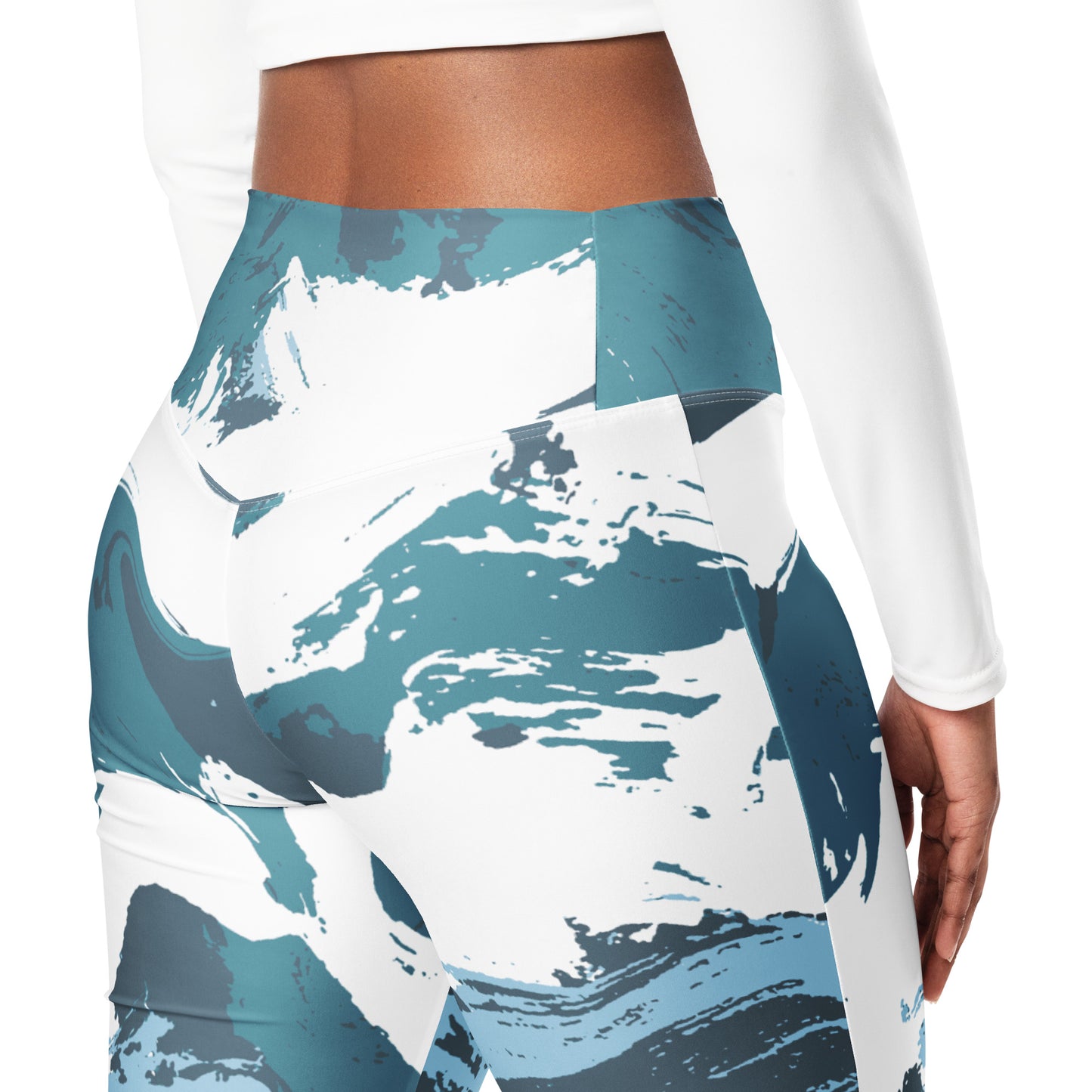 Blue Wave - Flare leggings ~ Sharon Dawn Collection (Sale Price: $80.99 CAD)
