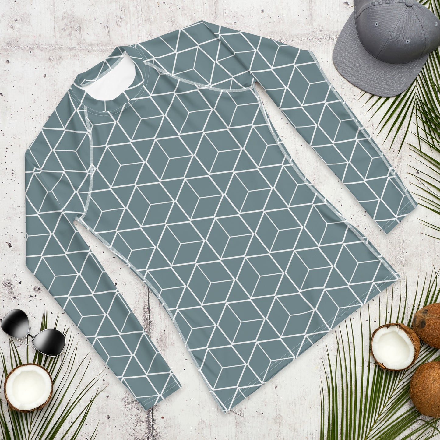 Hexagon - Men's Rash Guard ~ Sharon Dawn Collection