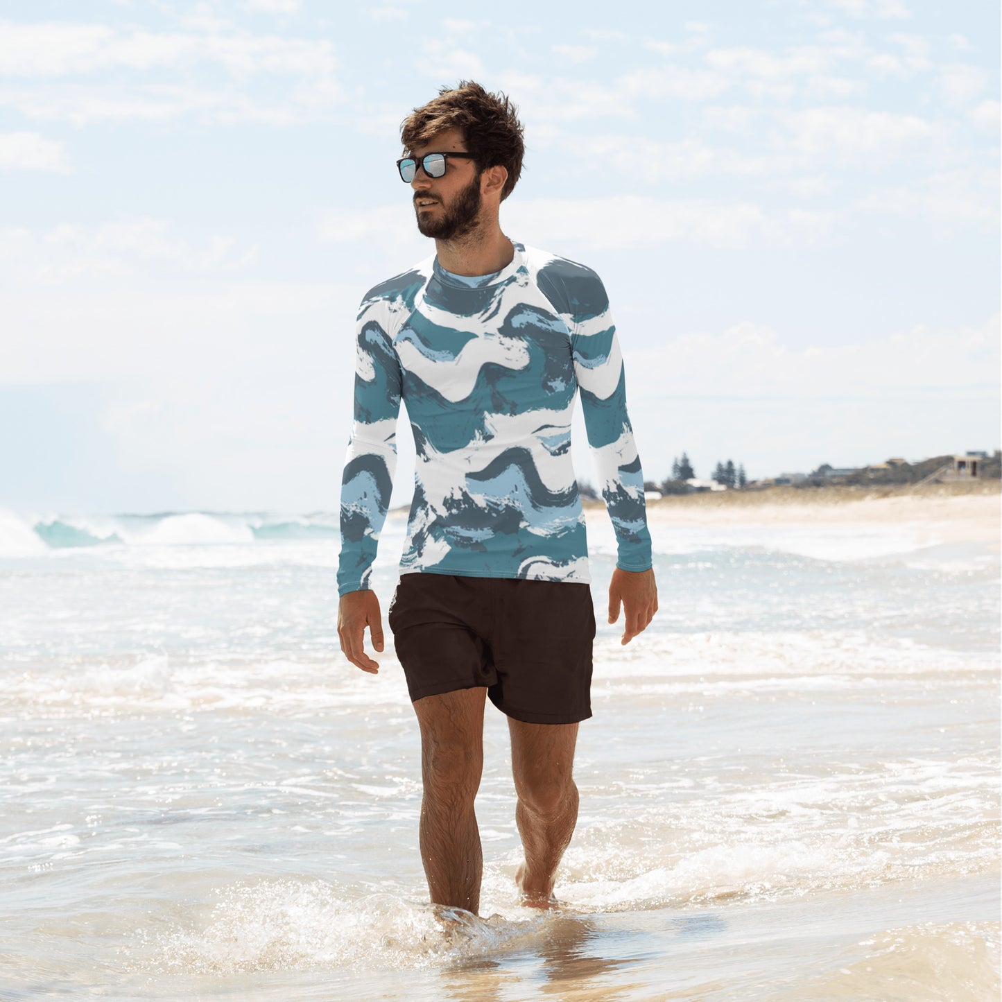 Brush Stroke - Men's Rash Guard ~ Sharon Dawn Collection