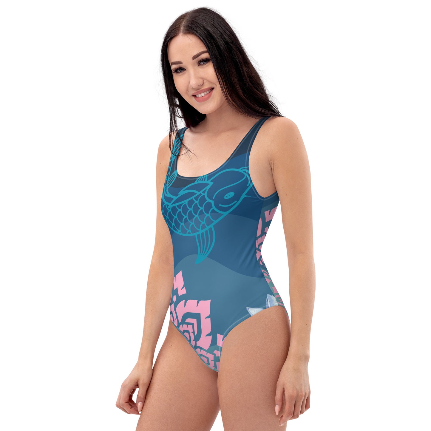 Lotus Dream - One-Piece Swimsuit - Chlorine Resistant - Double Front Layer ~ Sharon Dawn Collection (Sale Price: $60.99 CAD)