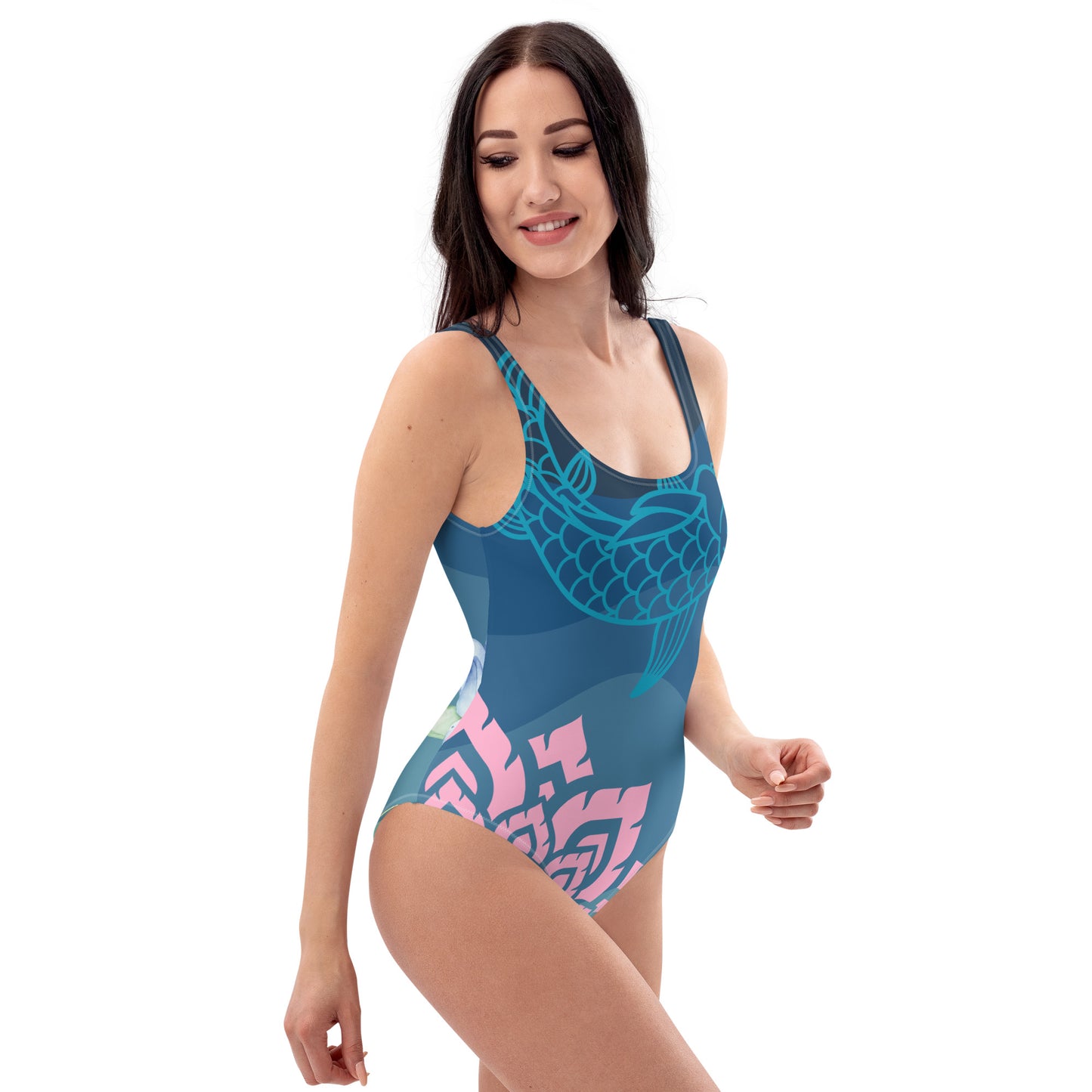 Lotus Dream - One-Piece Swimsuit - Chlorine Resistant - Double Front Layer ~ Sharon Dawn Collection (Sale Price: $60.99 CAD)