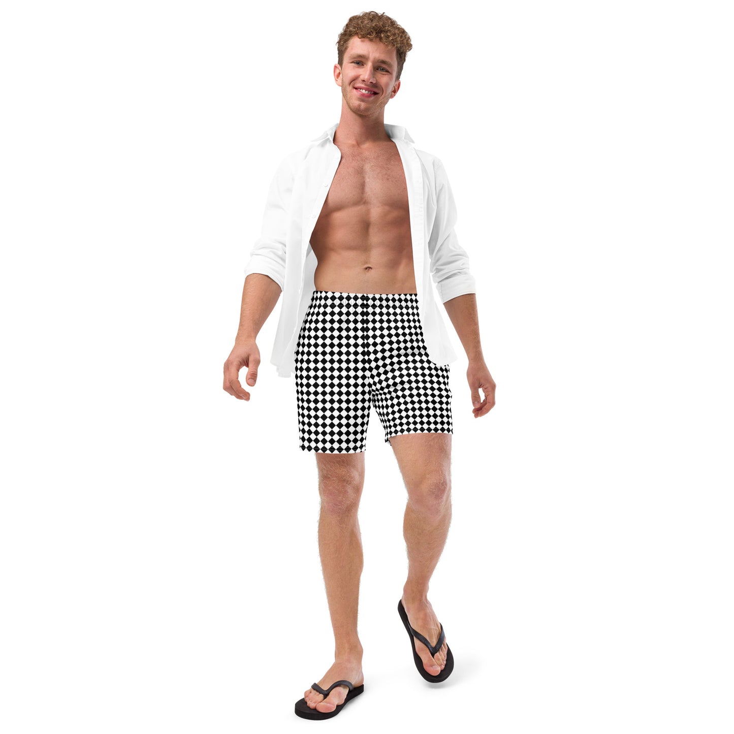 Black & White - Men's swim trunks ~ Sharon Dawn Collection