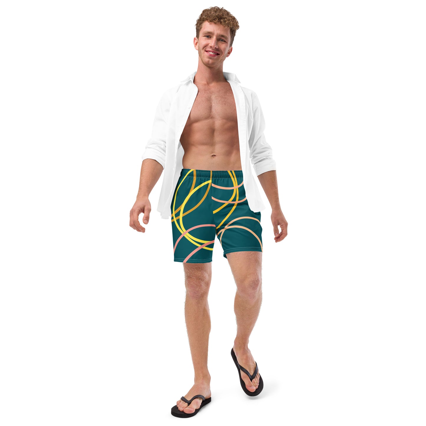 Arc Sketch - Men's swim trunks ~ Sharon Dawn Collection