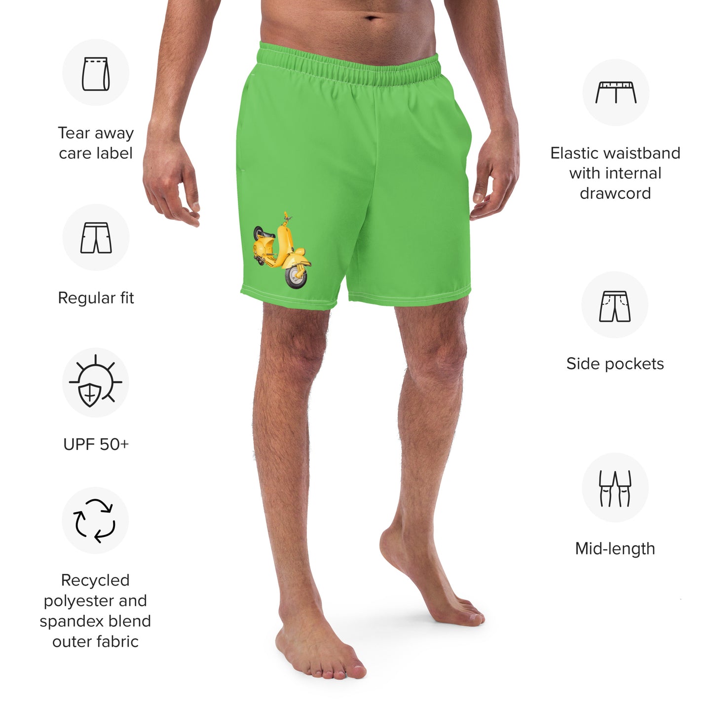 Scooter - Men's swim trunks ~ Sharon Dawn Collection