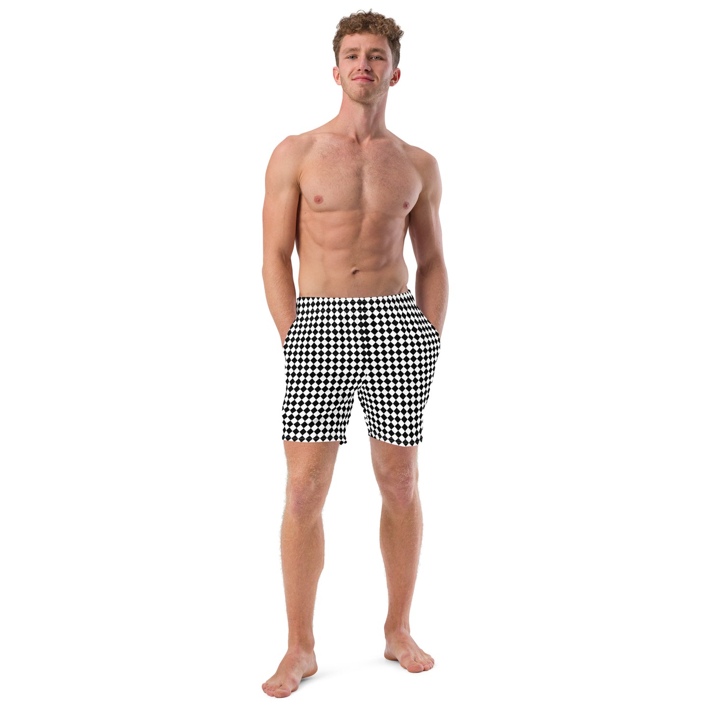 Black & White - Men's swim trunks ~ Sharon Dawn Collection