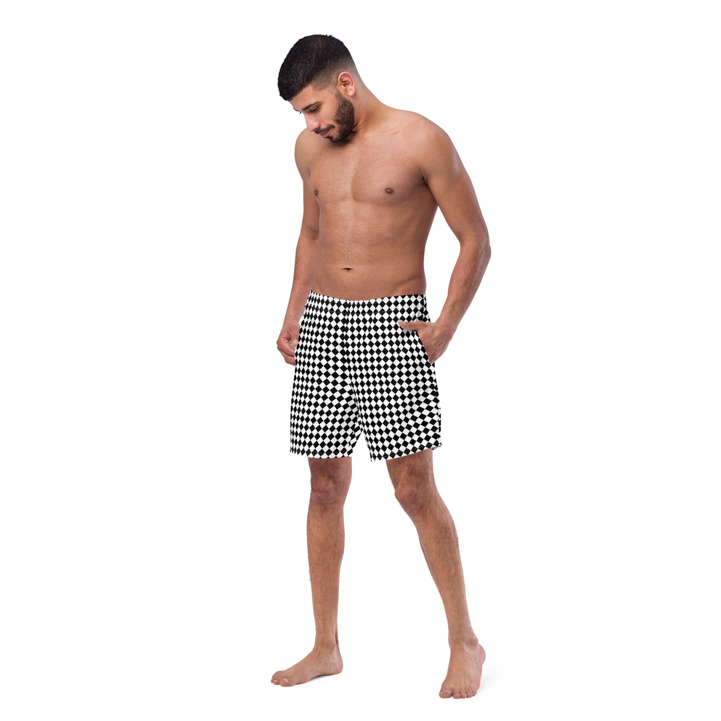 Black & White - Men's swim trunks ~ Sharon Dawn Collection