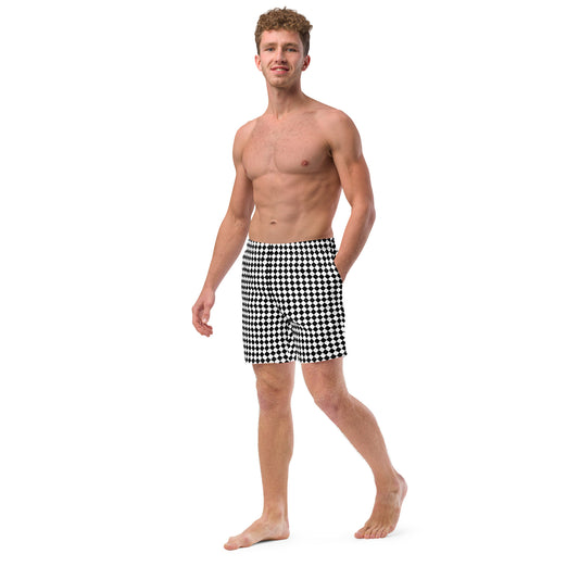 Black & White - Men's swim trunks ~ Sharon Dawn Collection