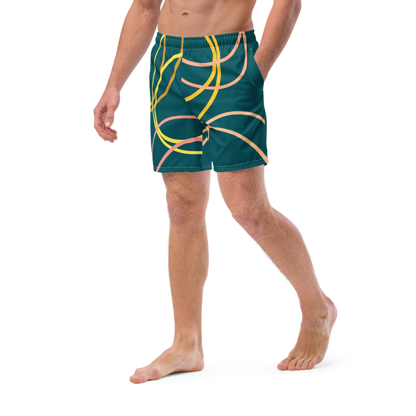Arc Sketch - Men's swim trunks ~ Sharon Dawn Collection