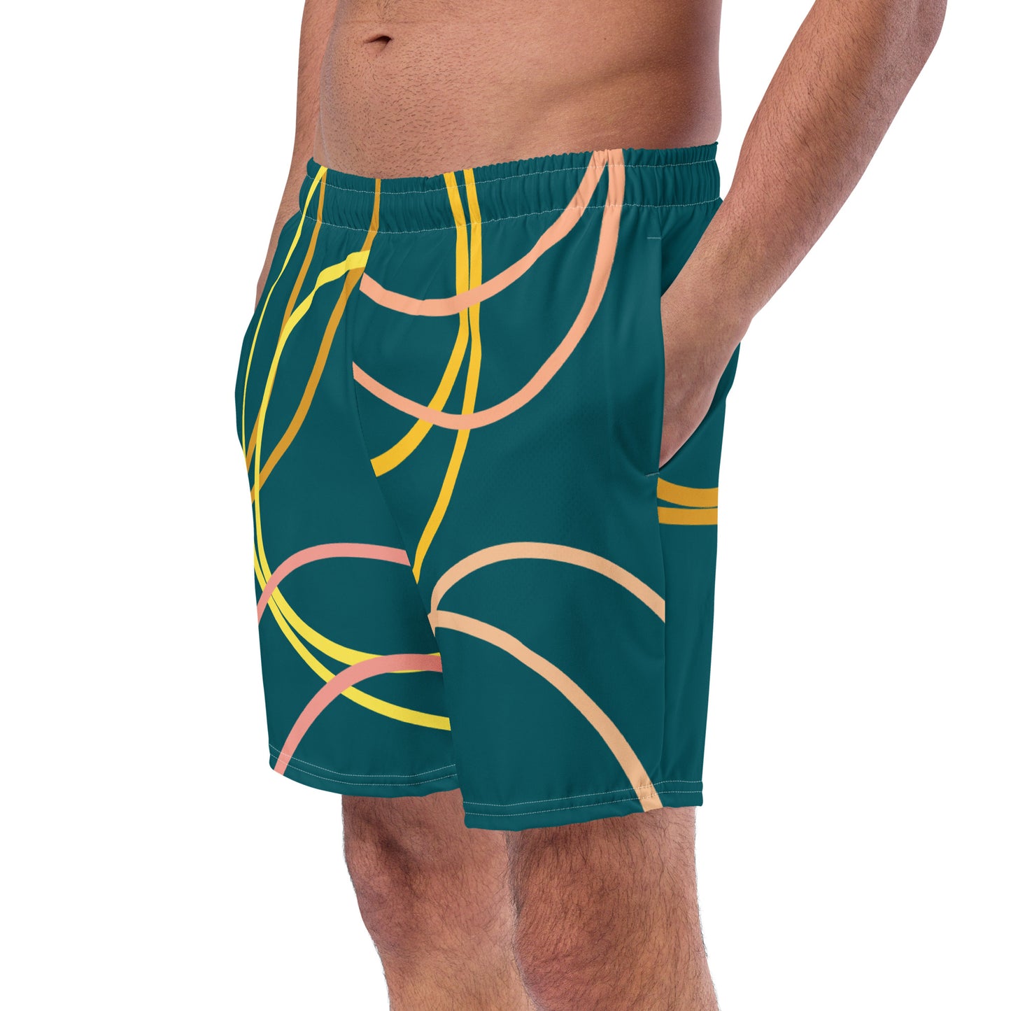 Arc Sketch - Men's swim trunks ~ Sharon Dawn Collection