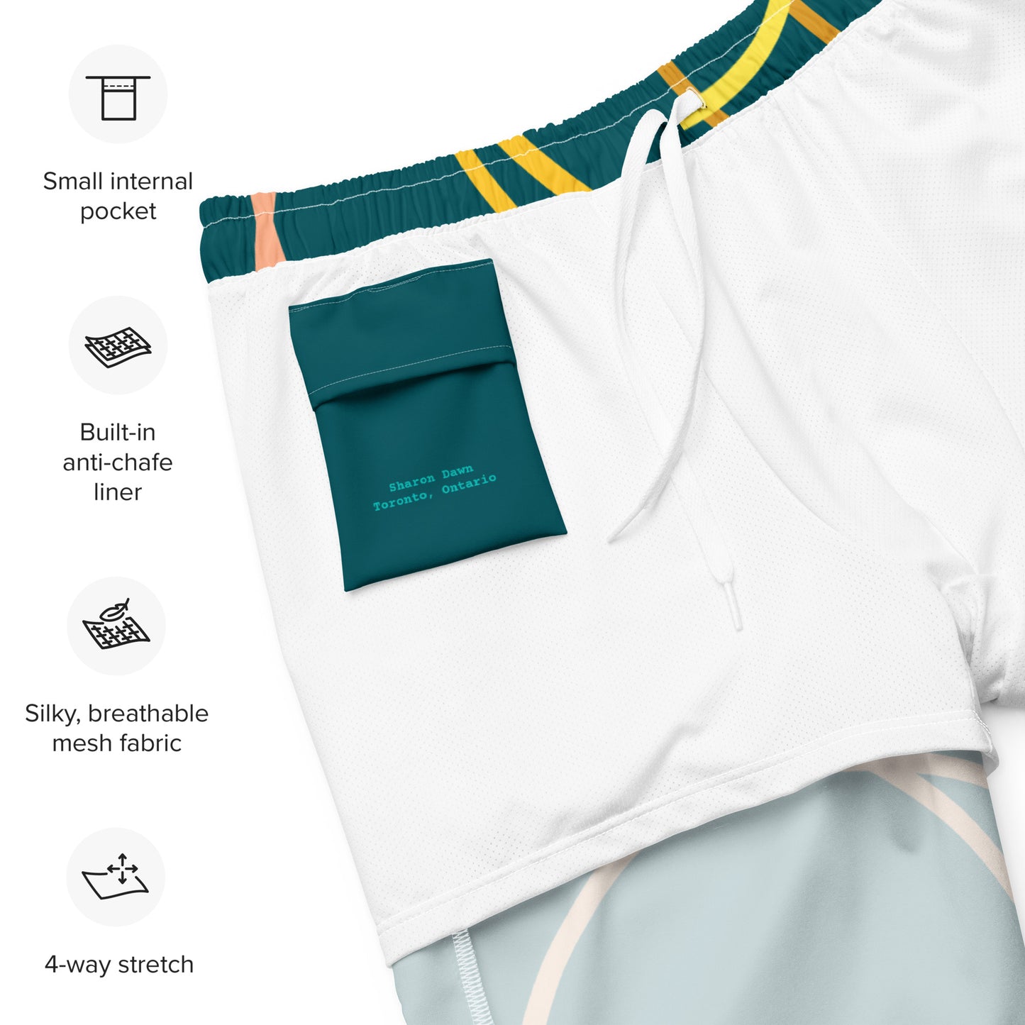 Arc Sketch - Men's swim trunks ~ Sharon Dawn Collection