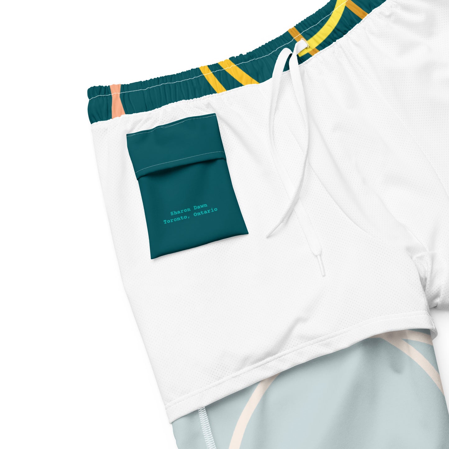 Arc Sketch - Men's swim trunks ~ Sharon Dawn Collection