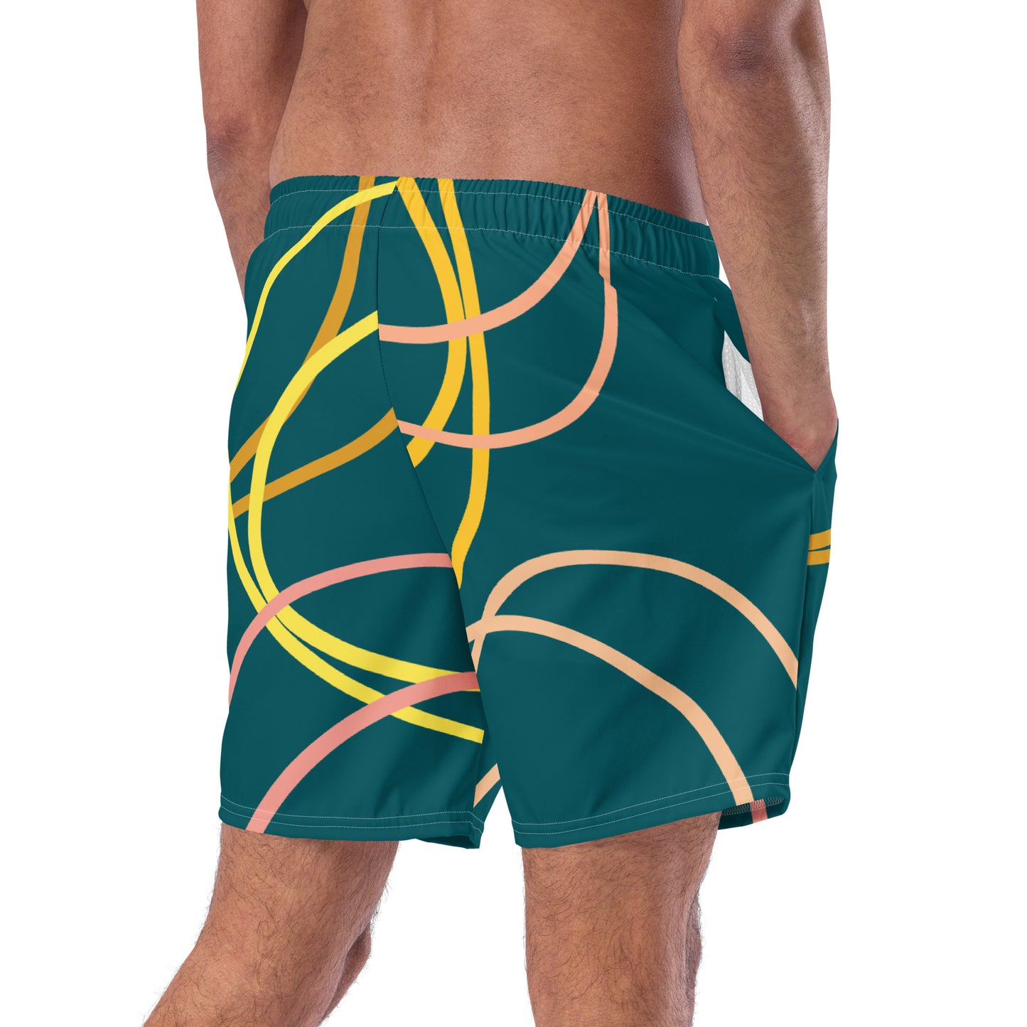 Arc Sketch - Men's swim trunks ~ Sharon Dawn Collection