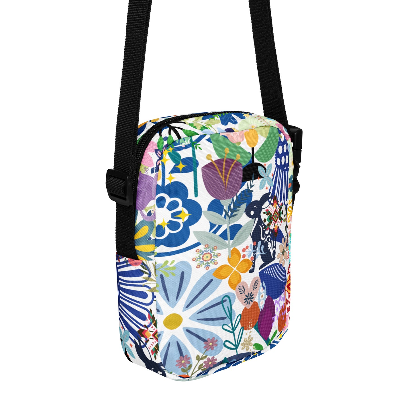 Whimsical Garden Mosaic - Utility crossbody bag Sharon Dawn Collection