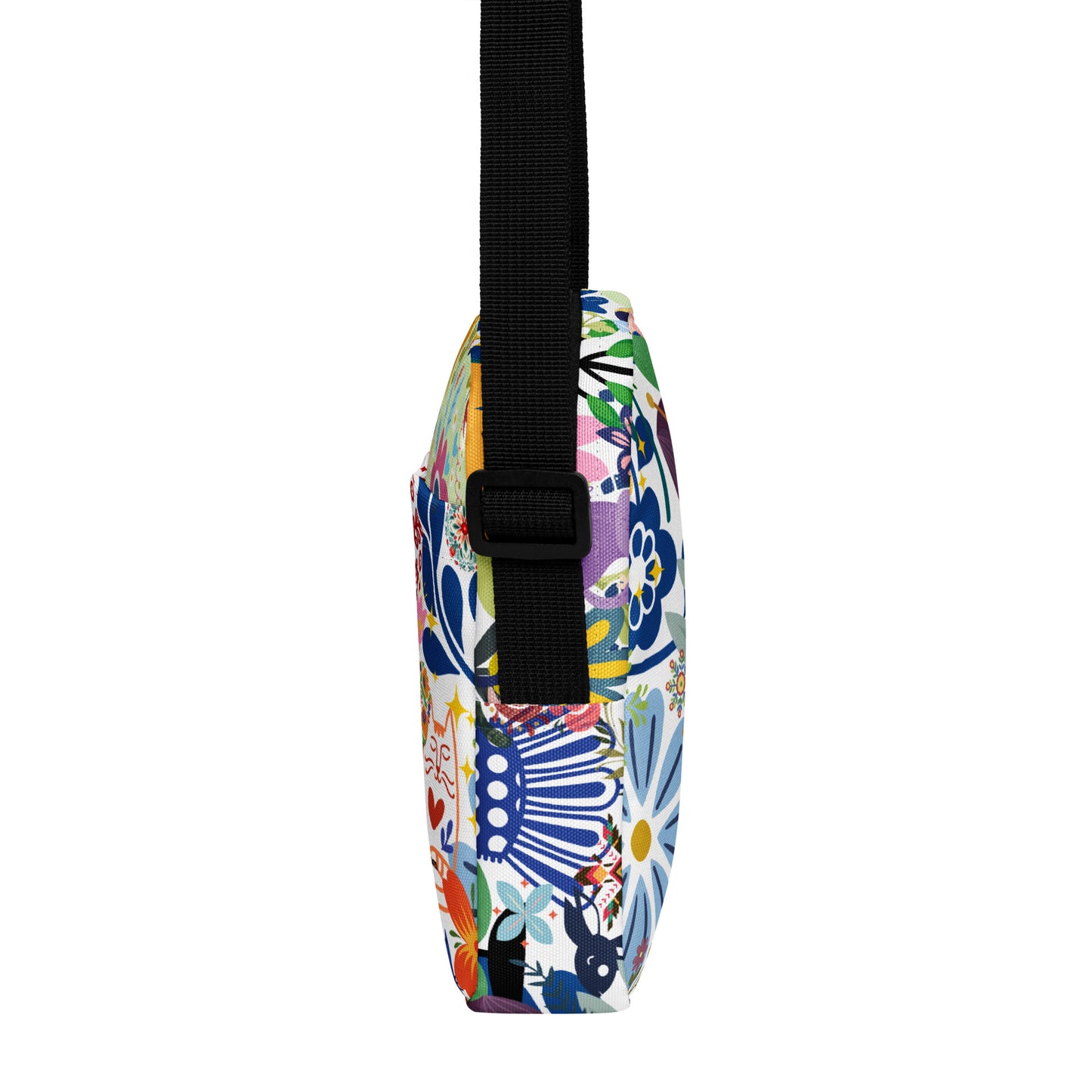 Whimsical Garden Mosaic - Utility crossbody bag Sharon Dawn Collection