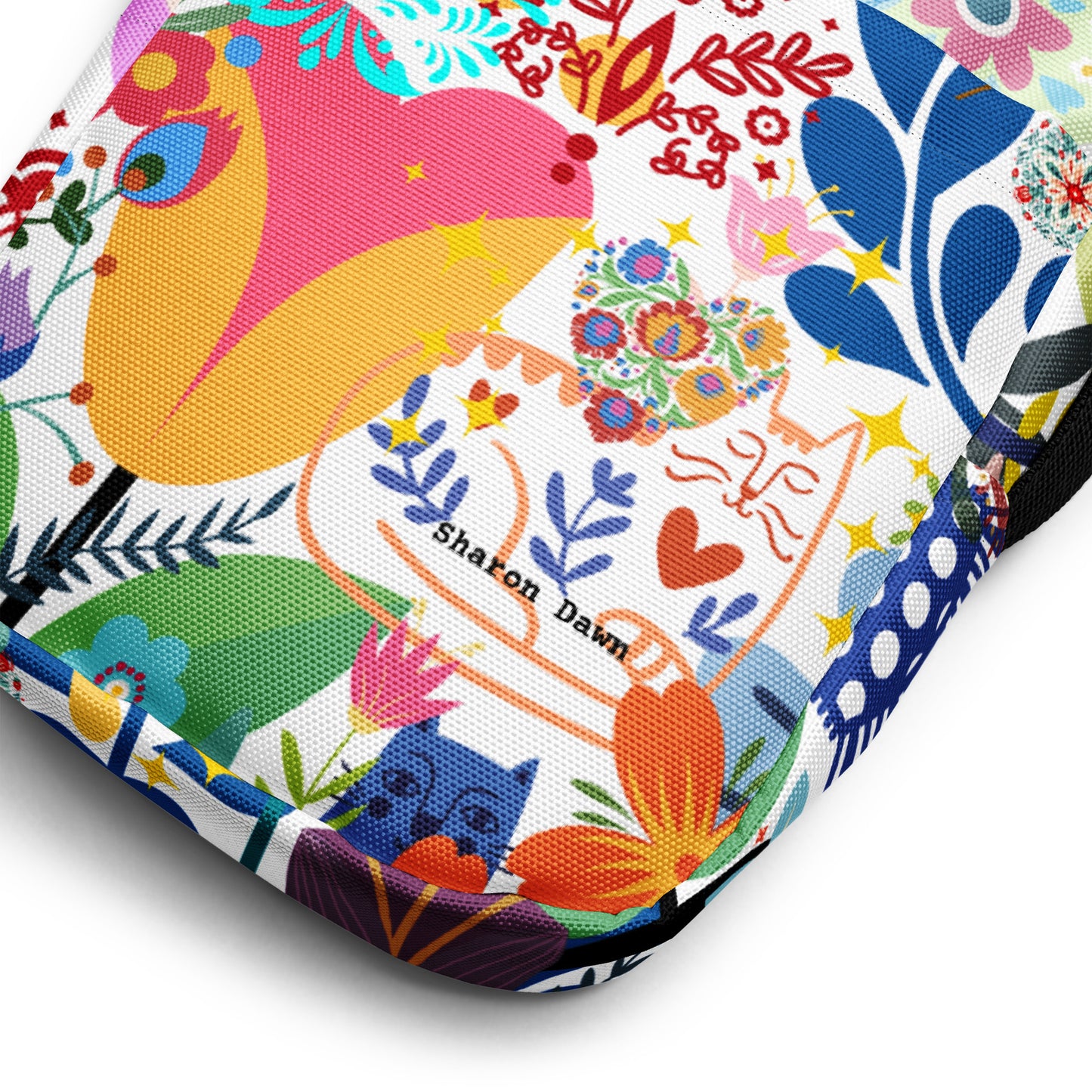 Whimsical Garden Mosaic - Utility crossbody bag Sharon Dawn Collection
