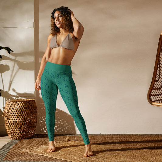 Blue Sparrow - Yoga Leggings ~ Sharon Dawn Collection