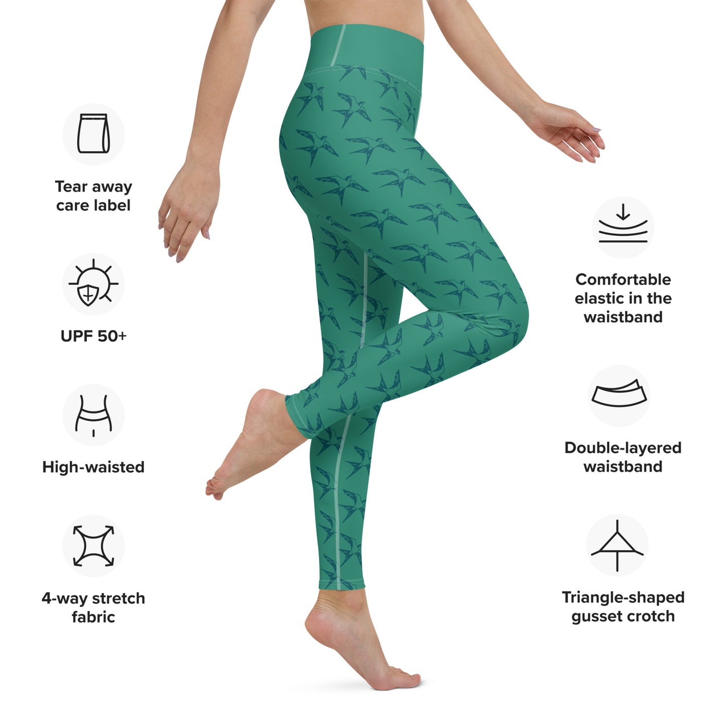 Blue Sparrow - Yoga Leggings ~ Sharon Dawn Collection
