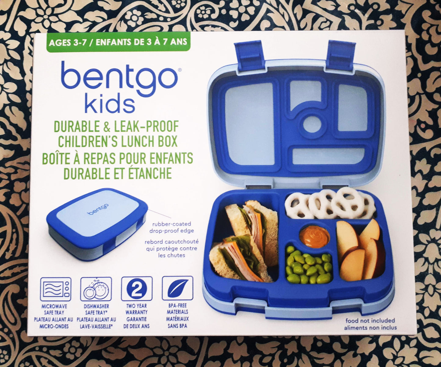 Bentgo Kids Durable & Leak-Proof Children's Lunch Box - Blue (Ages 3-7 years)