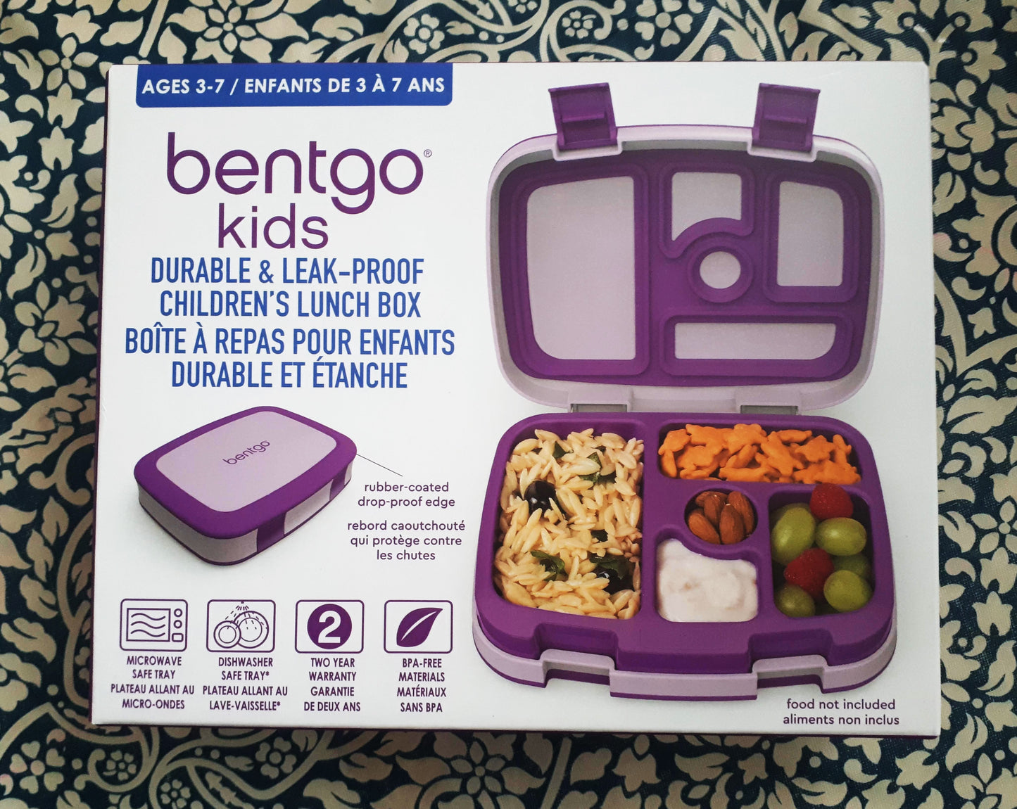 Bentgo Kids Durable & Leak-Proof Children's Lunch Box - Purple (Ages 3-7 years)
