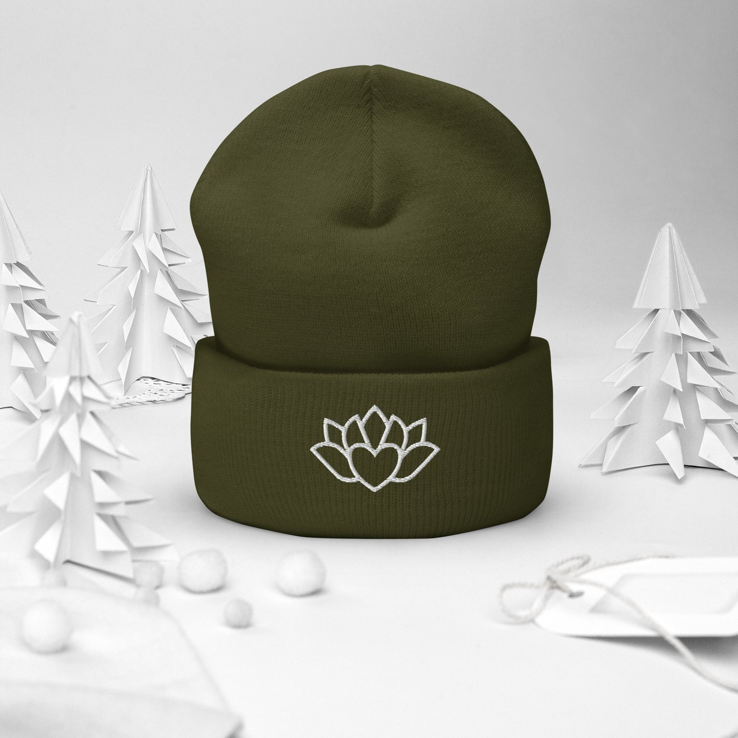 Flower Heart - Cuffed Beanie ~ Sharon Dawn Collection (Sale Price: $34.99 CAD)