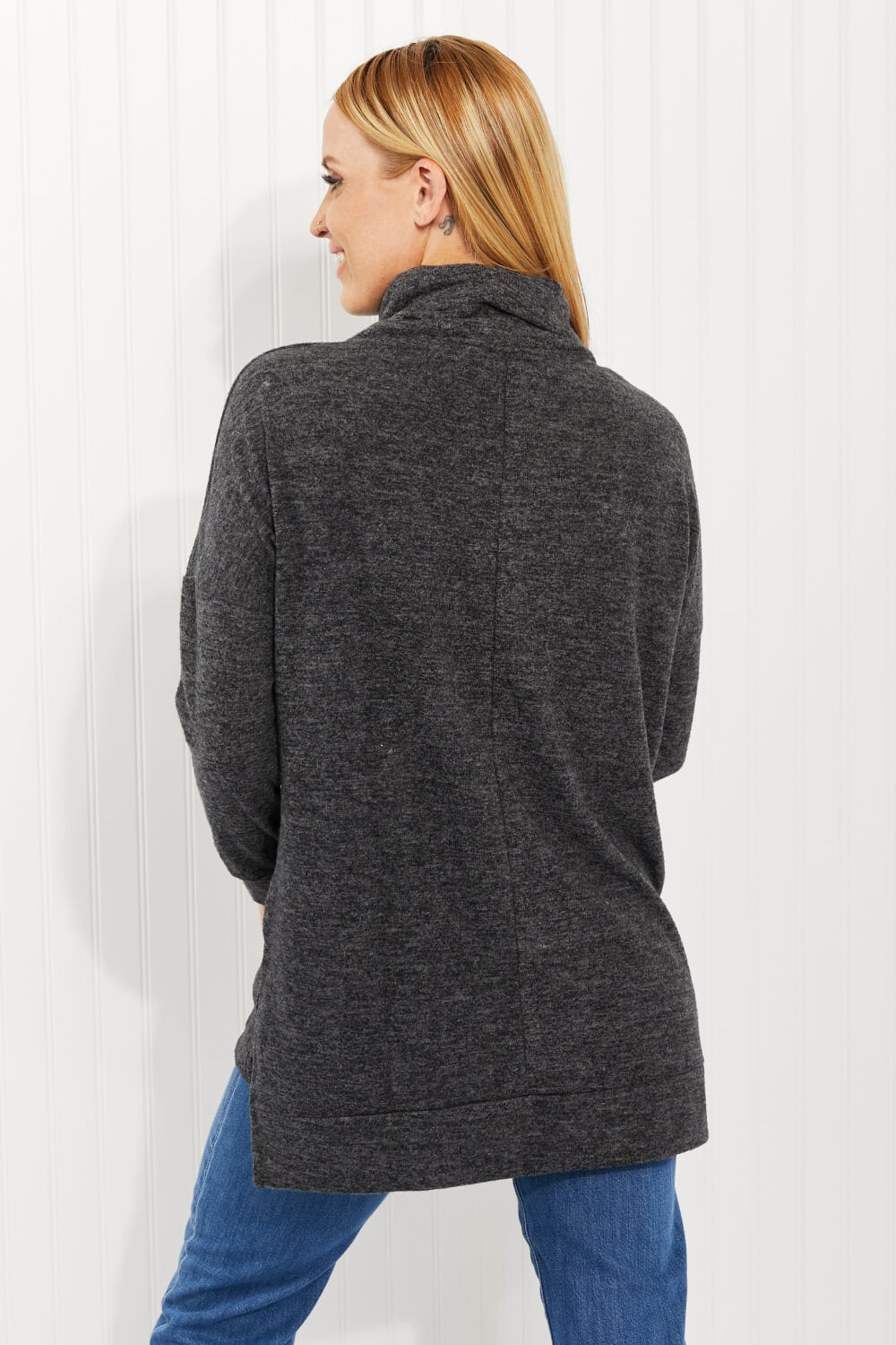 Zenana Brushed Funnel Neck Sweater - Rayon/Poly/Spandex Sizes: XS - 3X) (Sale Price: $59.49 CAD)