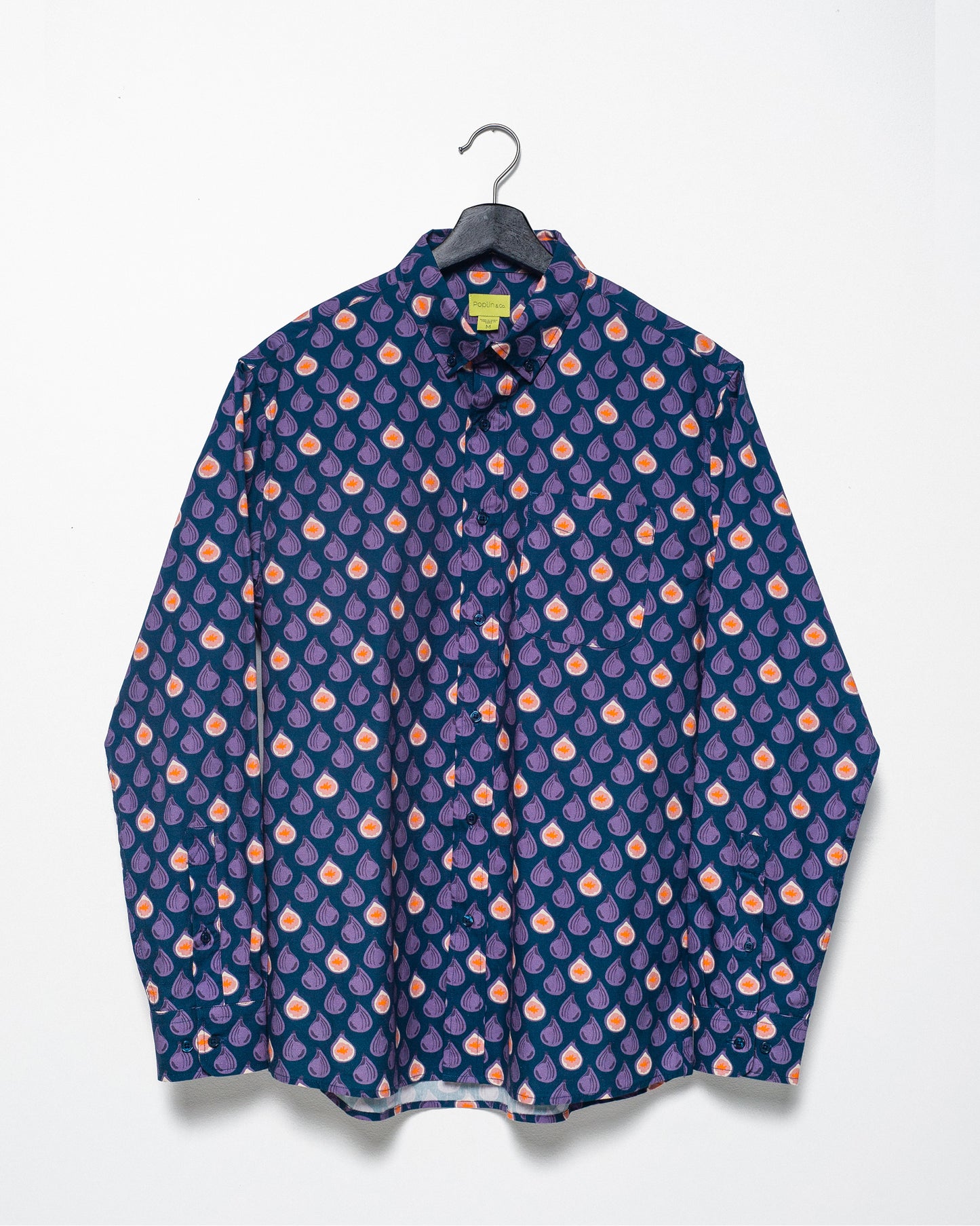 Abstract Figs Print Casual Button-Down Long Sleeve Shirt