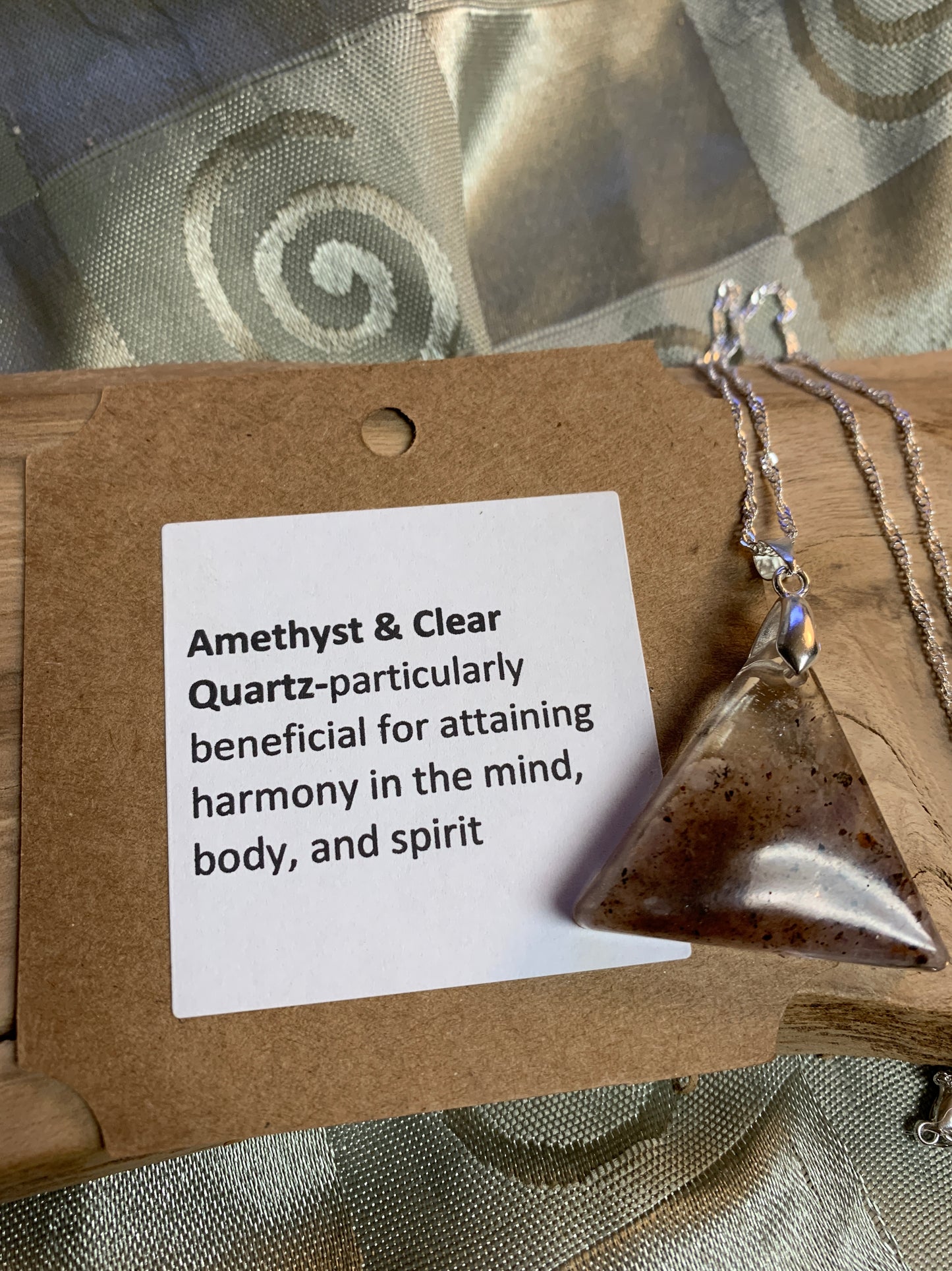 Love & Harmony - No. 2 - Amethyst & Clear Quartz Necklace