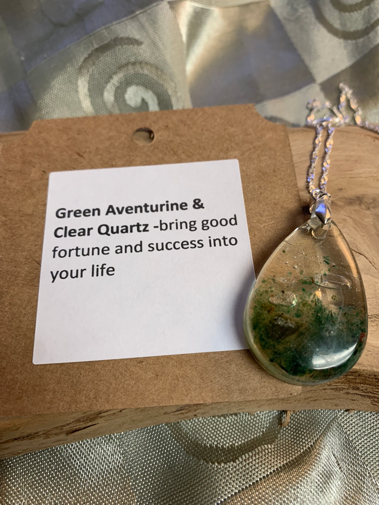 Love & Harmony - No 5 - Green Aventurine & Clear Quartz Necklace