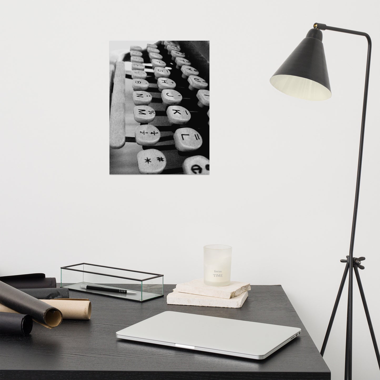 Black & White Vintage Typewriter - Poster ~ Sharon Dawn Collection