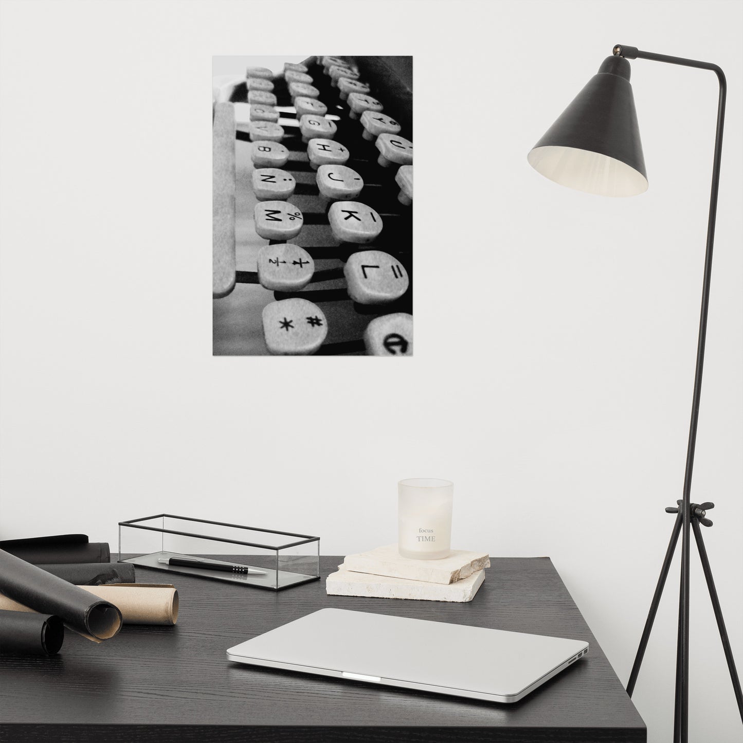 Black & White Vintage Typewriter - Poster ~ Sharon Dawn Collection