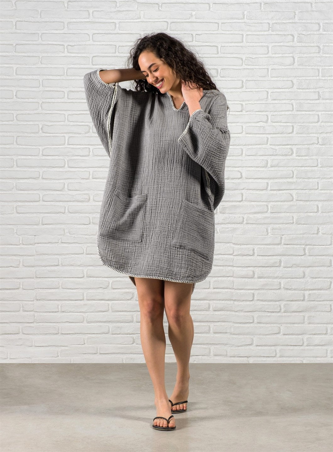 Organic Cotton Boho Surf Poncho (Sale Price: $130.89 CAD)