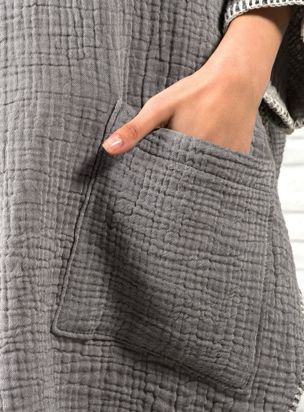 Organic Cotton Boho Surf Poncho (Sale Price: $130.89 CAD)