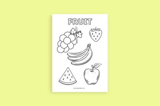 Fruit - Colouring Page - Printable Digital Download ~ Sharon Dawn Collection