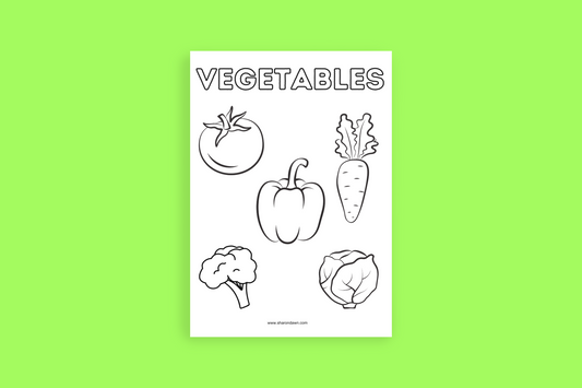 Vegetables - Colouring Page - Printable Digital Download ~ Sharon Dawn Collection