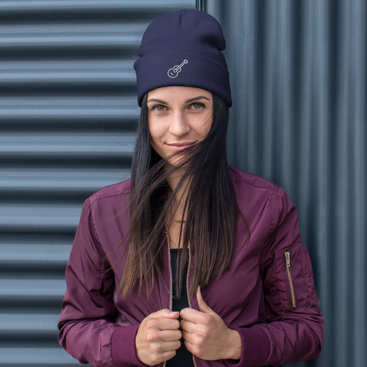 Guitar - Embroidered Beanie ~ Sharon Dawn Collection