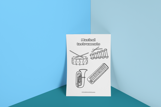 Musical Instruments - Colouring Page - Printable Digital Download ~ Sharon Dawn Collection