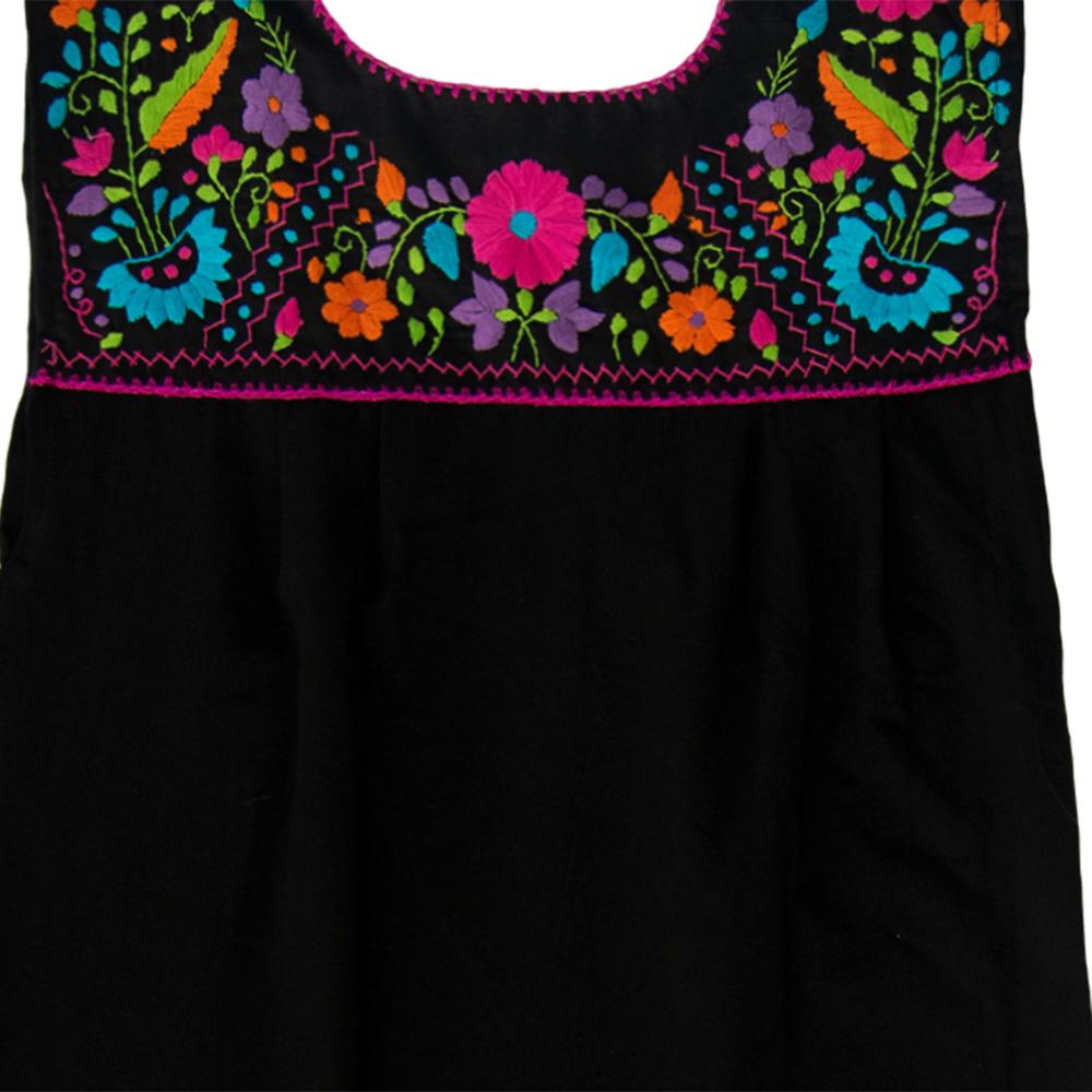 Folkloric Elvira Hand Embroidered Cotton Dress - Made in Mexico