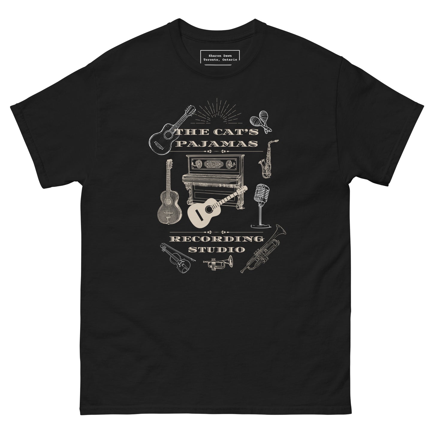 The Cat's Pajamas Recording Studio - Men's classic tee - 100% Cotton ~ Sharon Dawn Collection (Sale Price: $46.99 CAD)