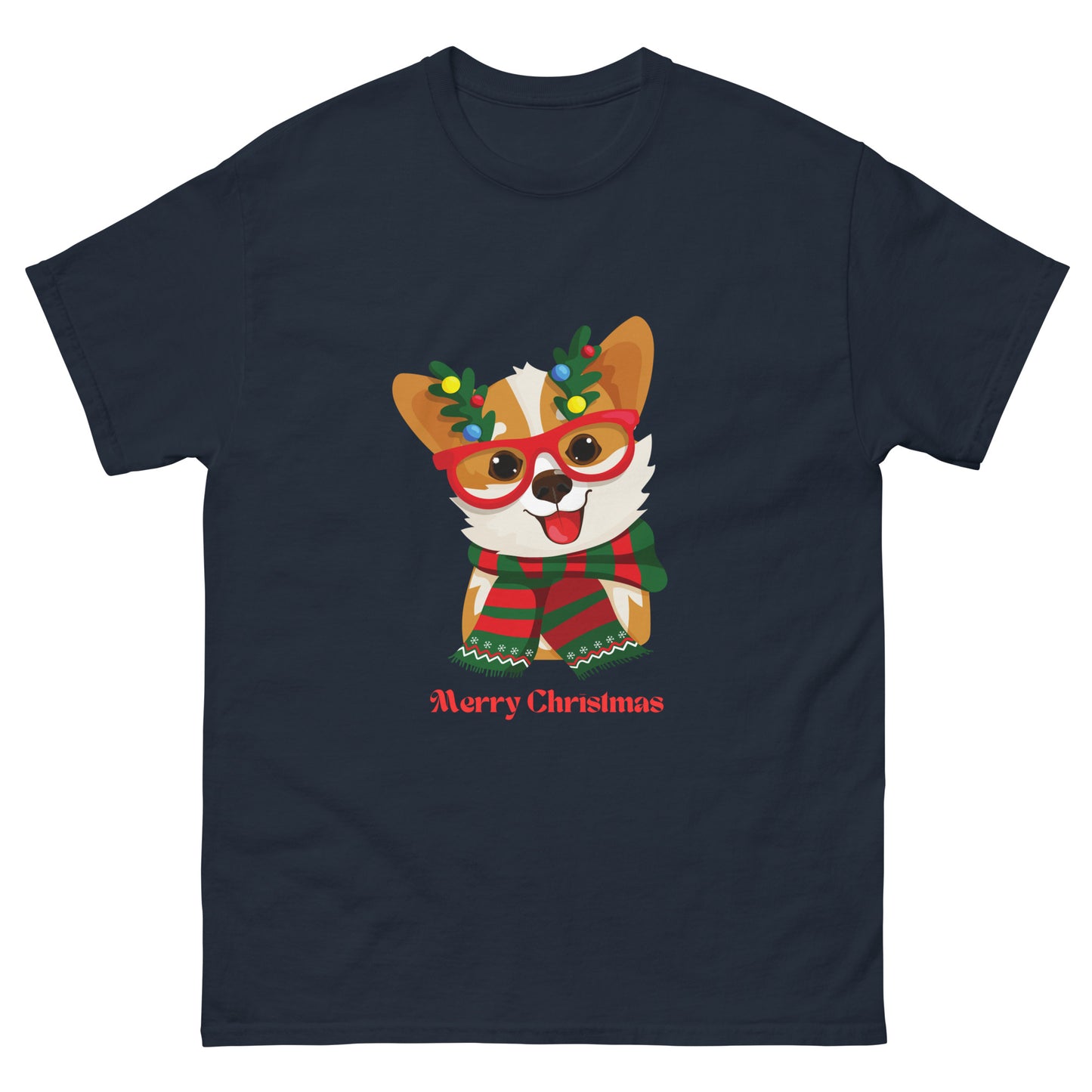 Merry Christmas Corgi - Men's classic tee (100% Cotton)~ Sharon Dawn Collection (Sale Price: $47.99 CAD)