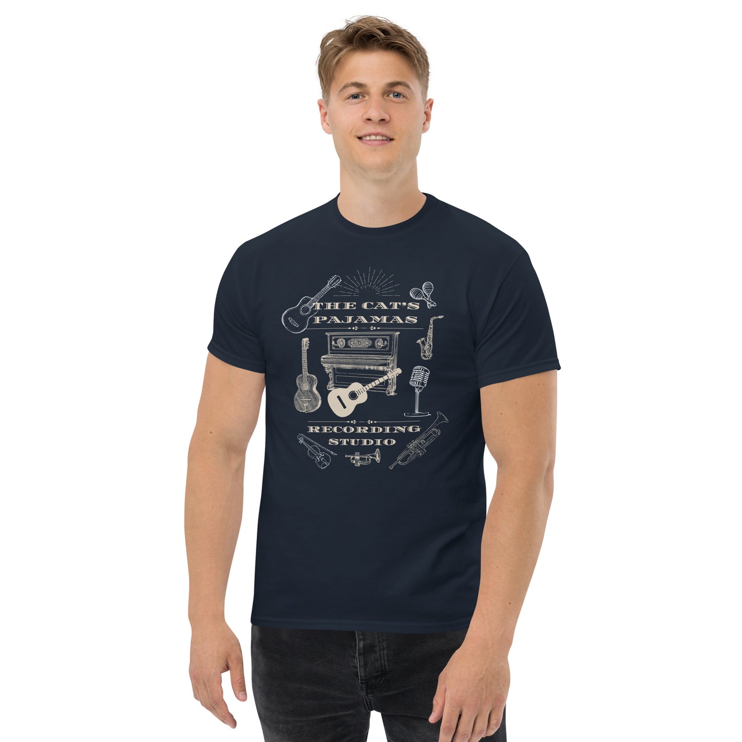The Cat's Pajamas Recording Studio - Men's classic tee - 100% Cotton ~ Sharon Dawn Collection (Sale Price: $46.99 CAD)