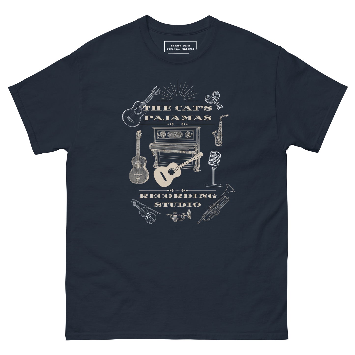 The Cat's Pajamas Recording Studio - Men's classic tee - 100% Cotton ~ Sharon Dawn Collection (Sale Price: $46.99 CAD)