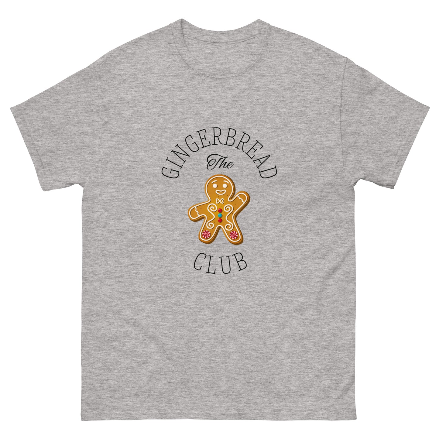 The Gingerbread Club - Men's classic tee (Sizes: S-5XL) Grey/White ~ Sharon Dawn Collection (Sale Price: $47.99 CAD)