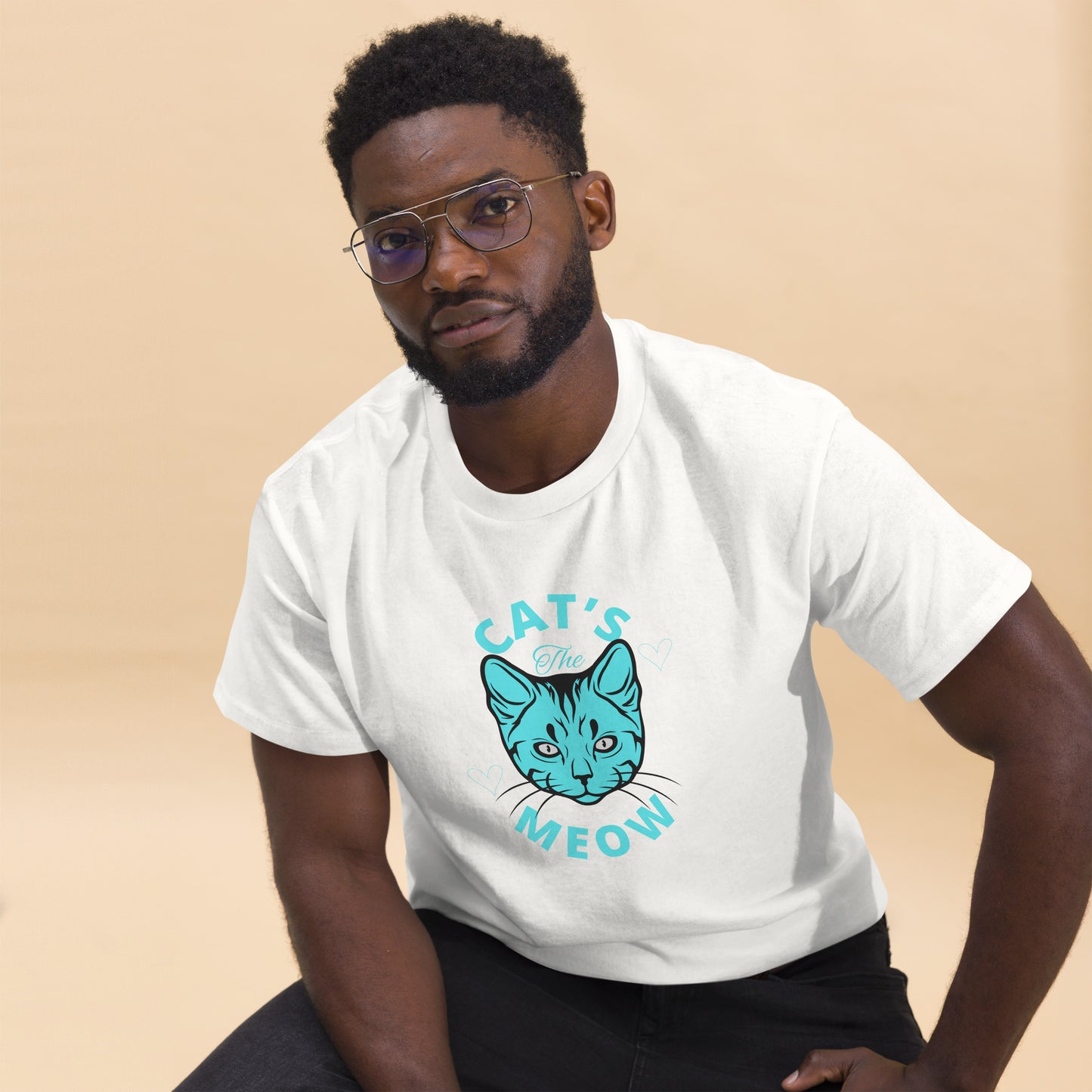 The Cat's Meow - Men's classic tee - 100% Cotton (Sizes: S-5XL) (Colours: Black/White/Grey) ~ Sharon Dawn Collection (Sale Price: $44.20 CAD)
