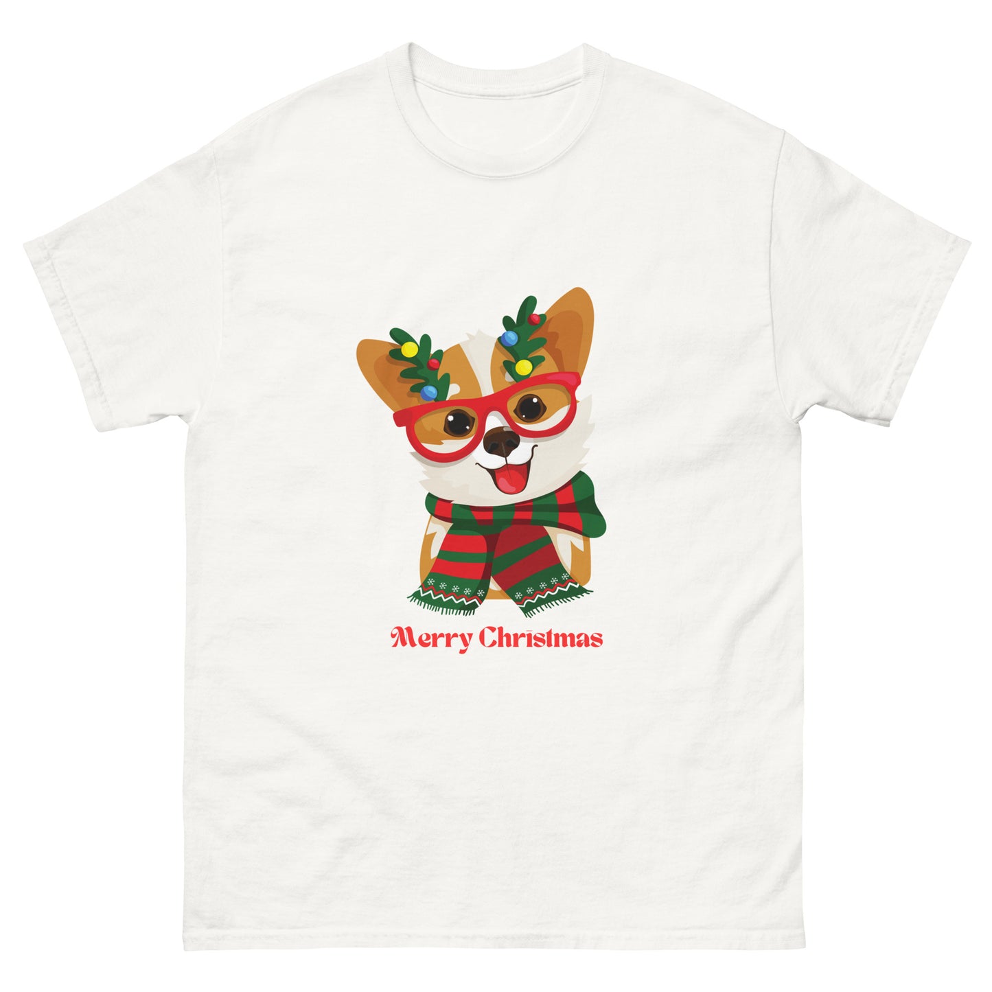 Merry Christmas Corgi - Men's classic tee (100% Cotton)~ Sharon Dawn Collection (Sale Price: $47.99 CAD)