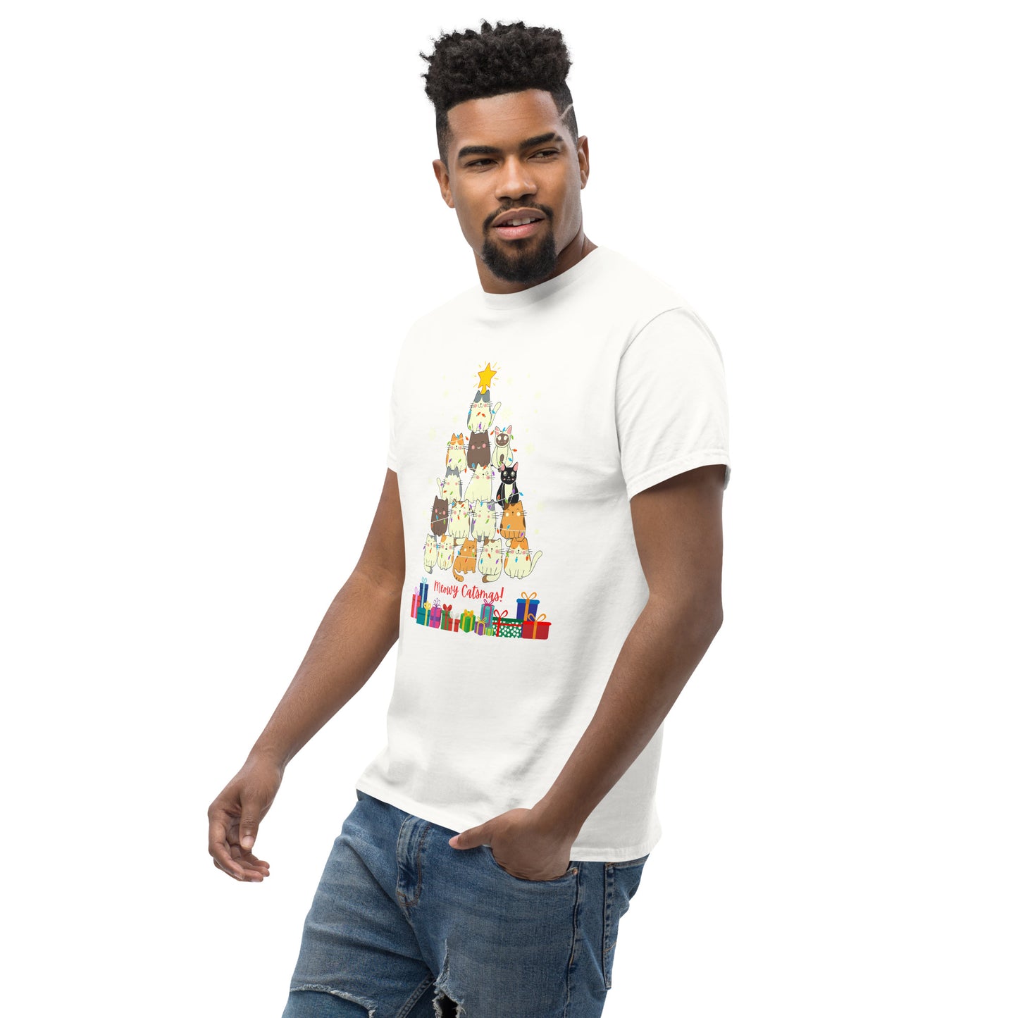 Meowy Catsmas! - Men's classic tee ~ Sharon Dawn Collection (Sale Price: $47.99 CAD)
