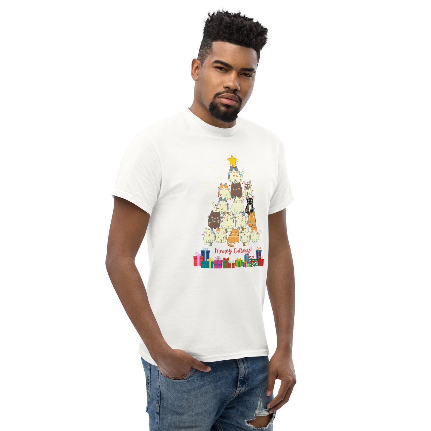 Meowy Catsmas! - Men's classic tee ~ Sharon Dawn Collection (Sale Price: $47.99 CAD)