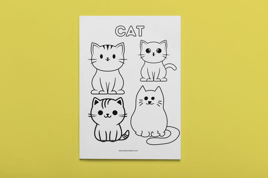 Cat - Colouring Page - Printable Digital Download ~ Sharon Dawn Collection