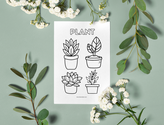 Plant - Colouring Page - Printable Digital Download ~ Sharon Dawn Collection